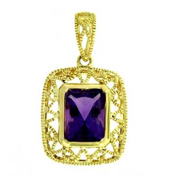 Prima 14k Yellow Gemstone Pendant