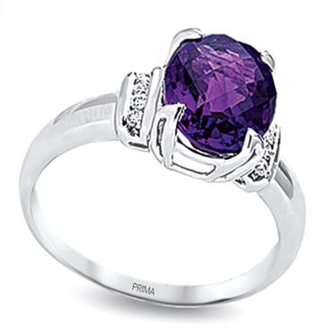 Prima Amethyst & Diamond Ring