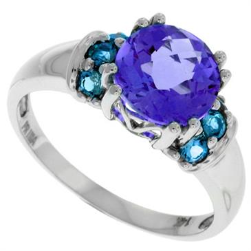 Prima Amethyst And Blue Topaz Ring