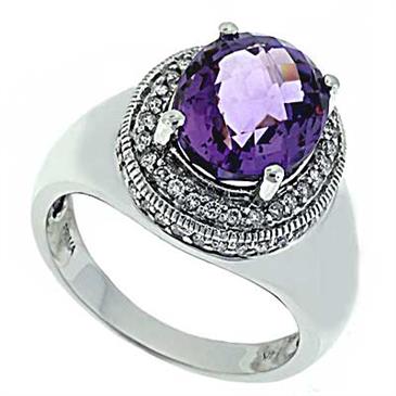 Prima Amethyst And Diamond Ring