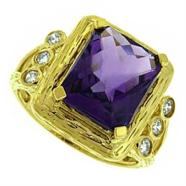 Prima Amethyst And Diamond Ring