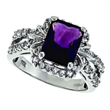 Prima Amethyst And White Topaz Ring