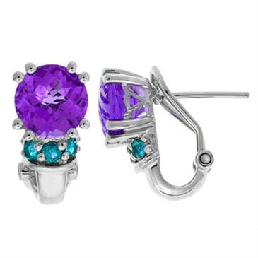 Prima Amethyst & Blue Topaz Earrings