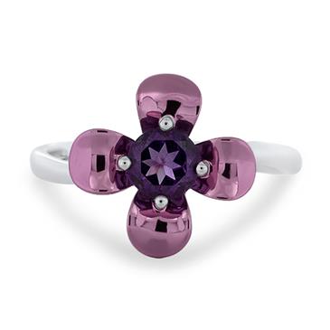 Prima Amethyst Coated Flower Ring