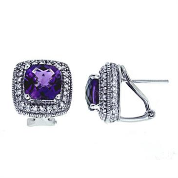 Prima Amethyst & Diamond Earrings