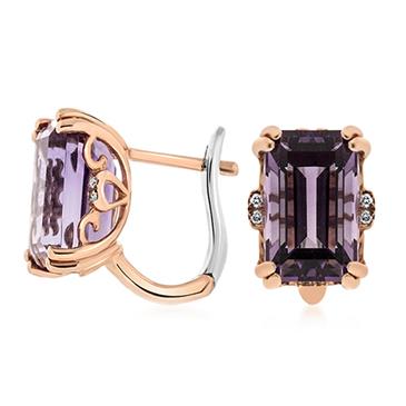 Prima Amethyst & Diamond Earrings