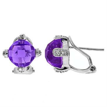 Prima Amethyst & Diamond Earrings