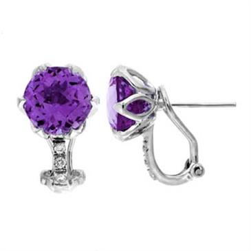 Prima Amethyst & Diamond Earrings