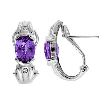 Prima Amethyst & Diamond Earrings