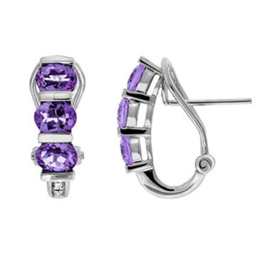 Prima Amethyst & Diamond Earrings