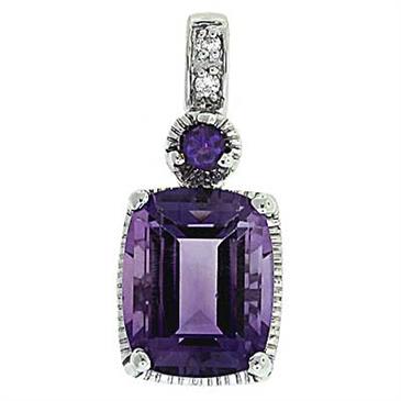 Prima Amethyst & Diamond Pendant