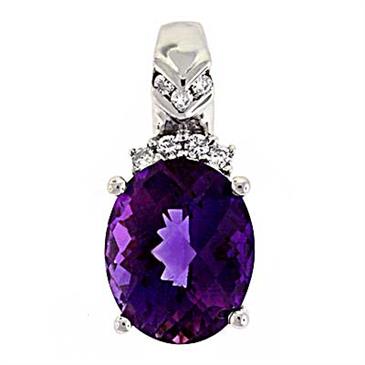 Prima Amethyst & Diamond Pendant