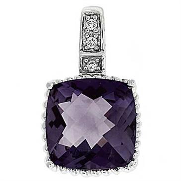 Prima Amethyst & Diamond Pendant