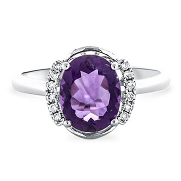 Prima Amethyst & Diamond Ring