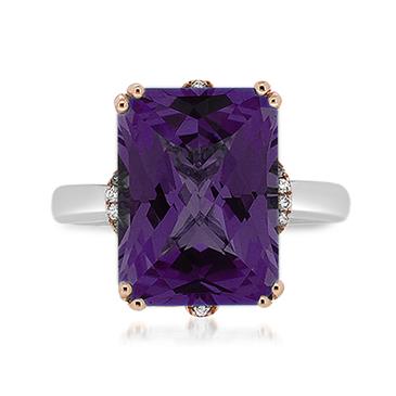 Prima Amethyst & Diamond Ring