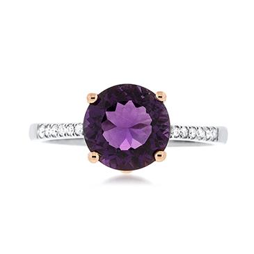 Prima Amethyst & Diamond Ring