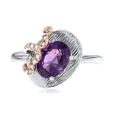 Prima Amethyst & Diamond Ring