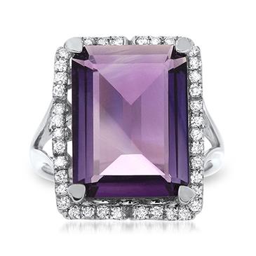 Prima Amethyst & Diamond Ring