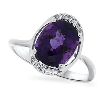 Prima Amethyst & Diamond Ring