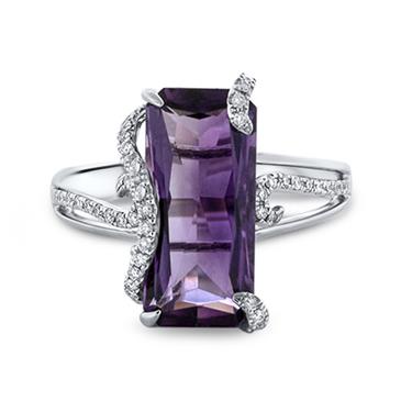 Prima Amethyst & Diamond Ring