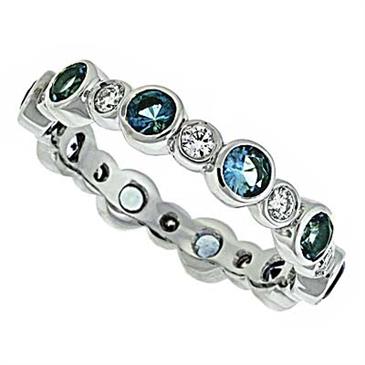 Prima Aqua Marine And Diamond Eternity Ring