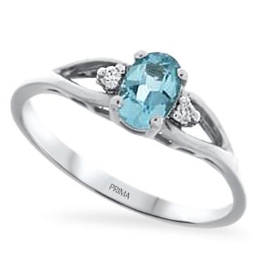 Prima Aquamarine & Diamond Ring