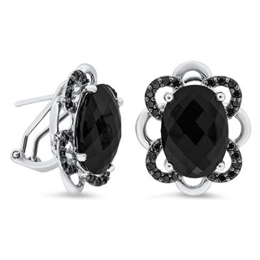 Prima Black Diamond & Onyx Earrings