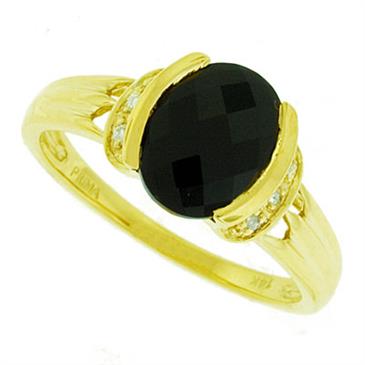 Prima Black Onyx & Diamond Ring