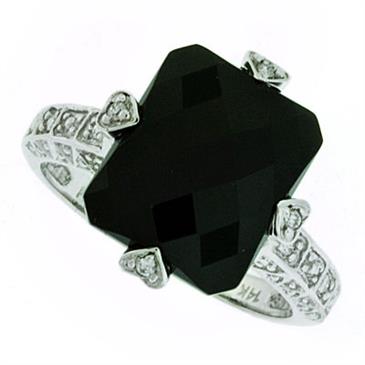 Prima Black Onyx & Diamond Ring