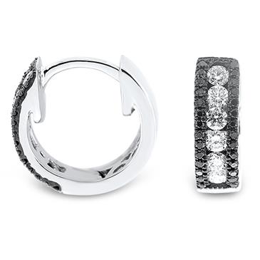 Prima Black & White Diamond Hoop Earrings