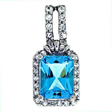 Prima Blue & White Topaz Pendant