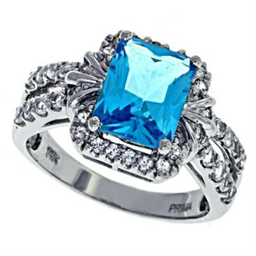 Prima Blue And White Topaz Ring