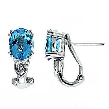 Prima Blue Topaz & Diamond Earrings