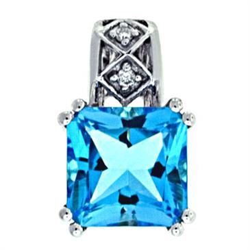 Prima Blue Topaz & Diamond Pendant