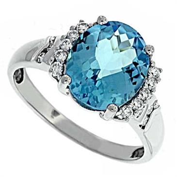 Prima Blue Topaz And Diamond Ring