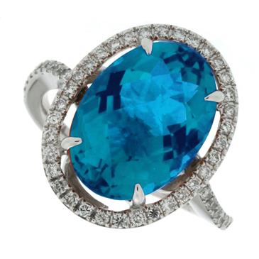 Prima Blue Topaz And Diamond Ring