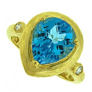 Prima Blue Topaz And Diamond Ring