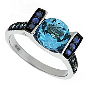 Prima Blue Topaz And Sapphire Ring