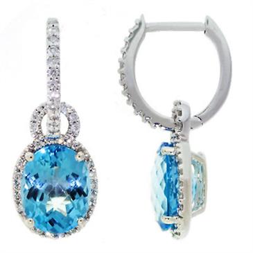 Prima Blue Topaz & Diamond Earring