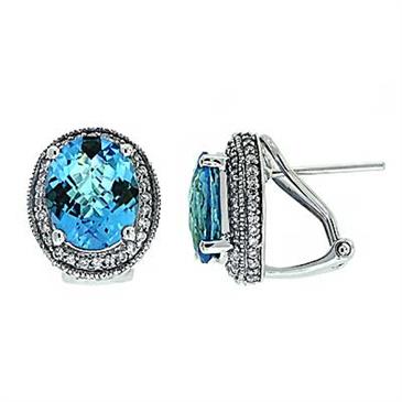 Prima Blue Topaz & Diamond Earrings