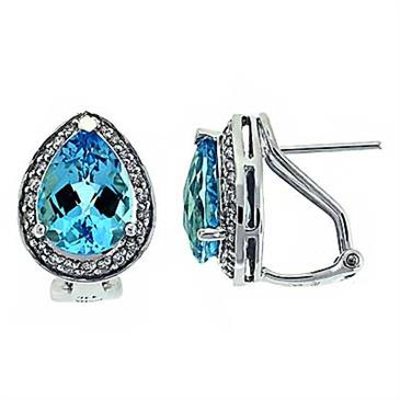 Prima Blue Topaz & Diamond Earrings