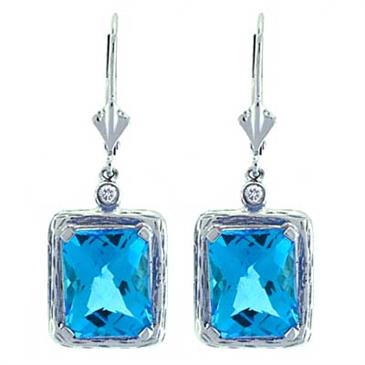 Prima Blue Topaz & Diamond Earrings