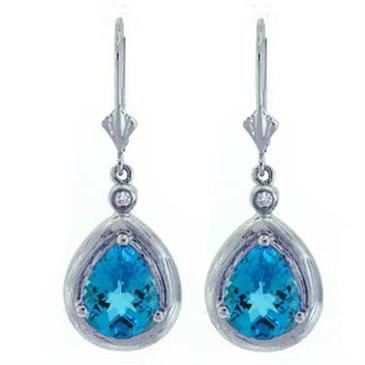 Prima Blue Topaz & Diamond Earrings