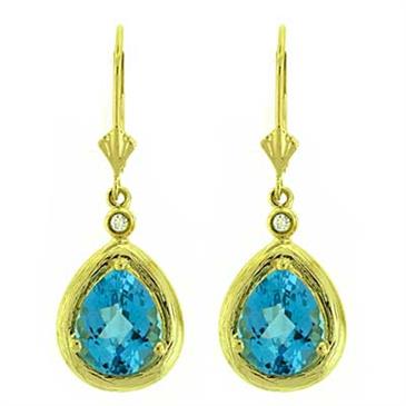 Prima Blue Topaz & Diamond Earrings