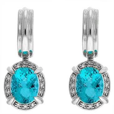 Prima Blue Topaz & Diamond Earrings