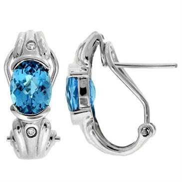 Prima Blue Topaz & Diamond Earrings