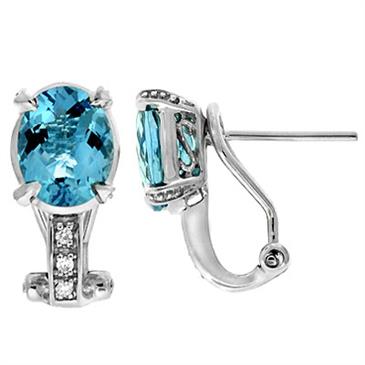 Prima Blue Topaz & Diamond Earrings