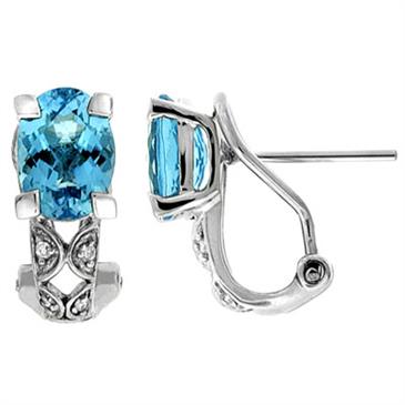 Prima Blue Topaz & Diamond Earrings