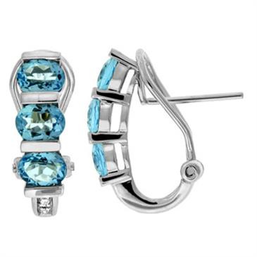 Prima Blue Topaz & Diamond Earrings