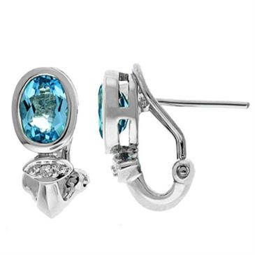 Prima Blue Topaz & Diamond Earrings